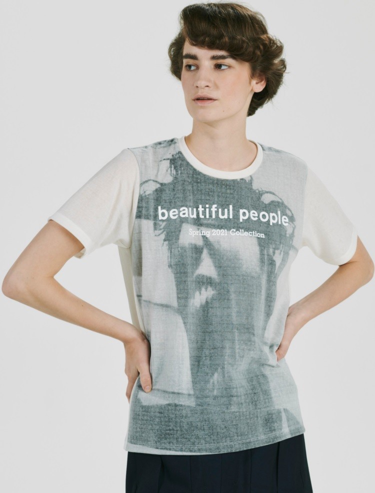 beautiful people ナイロンガーゼTシャツ