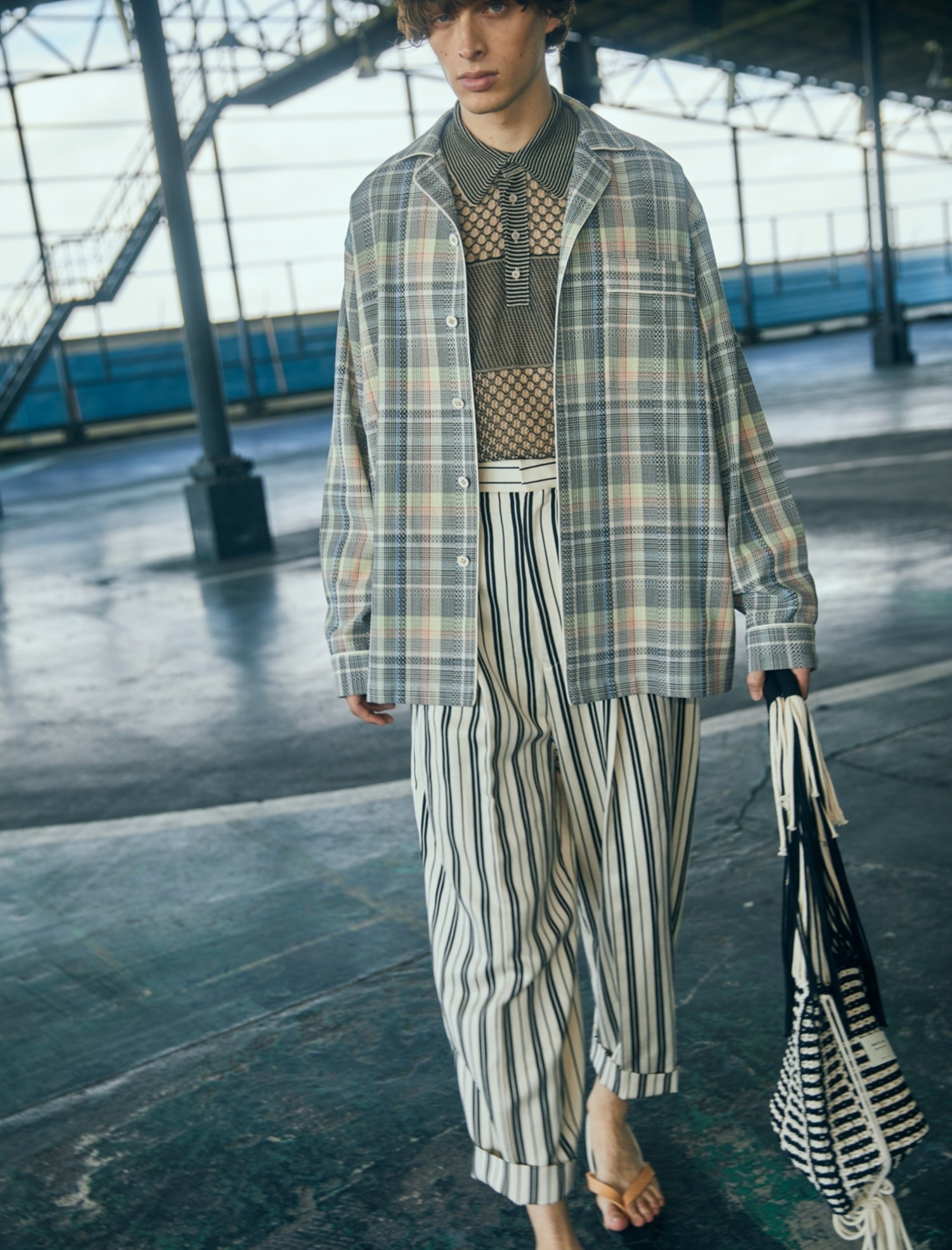 Beautiful People Online Store ビューティフルピープルオンラインストア コットンリネンストライプワントラックテーパードパンツ Beautiful People Online Store ビューティフルピープルオンラインストア コットンリネンストライプワントラックテーパードパンツ