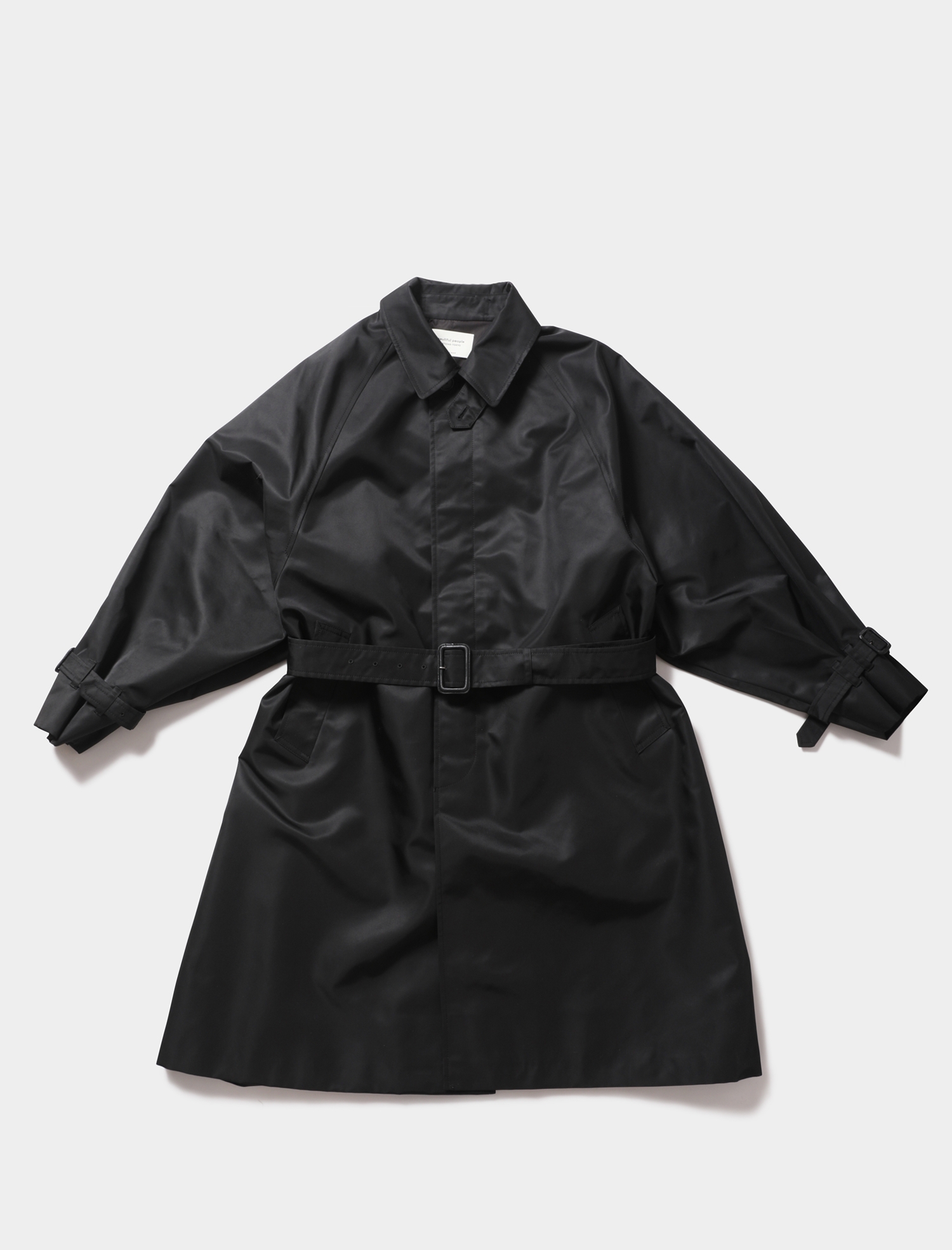 ステンカラーコート/--/ナイロン/BLK cutacut.com