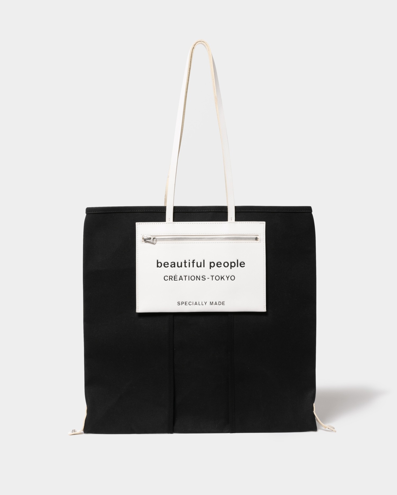 Beautiful People Online Store ビューティフルピープルオンラインストア ライニングロゴポケットトートバッグ Beautiful People Online Store ビューティフルピープルオンラインストア ライニングロゴポケットトートバッグ